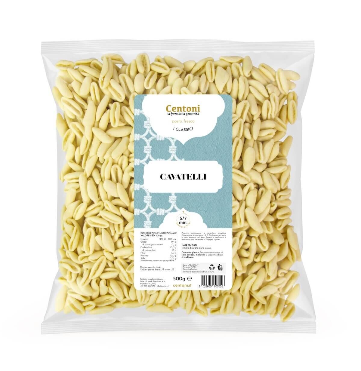 Cavatelli (pasta fresca) 500g (1,1 lb)