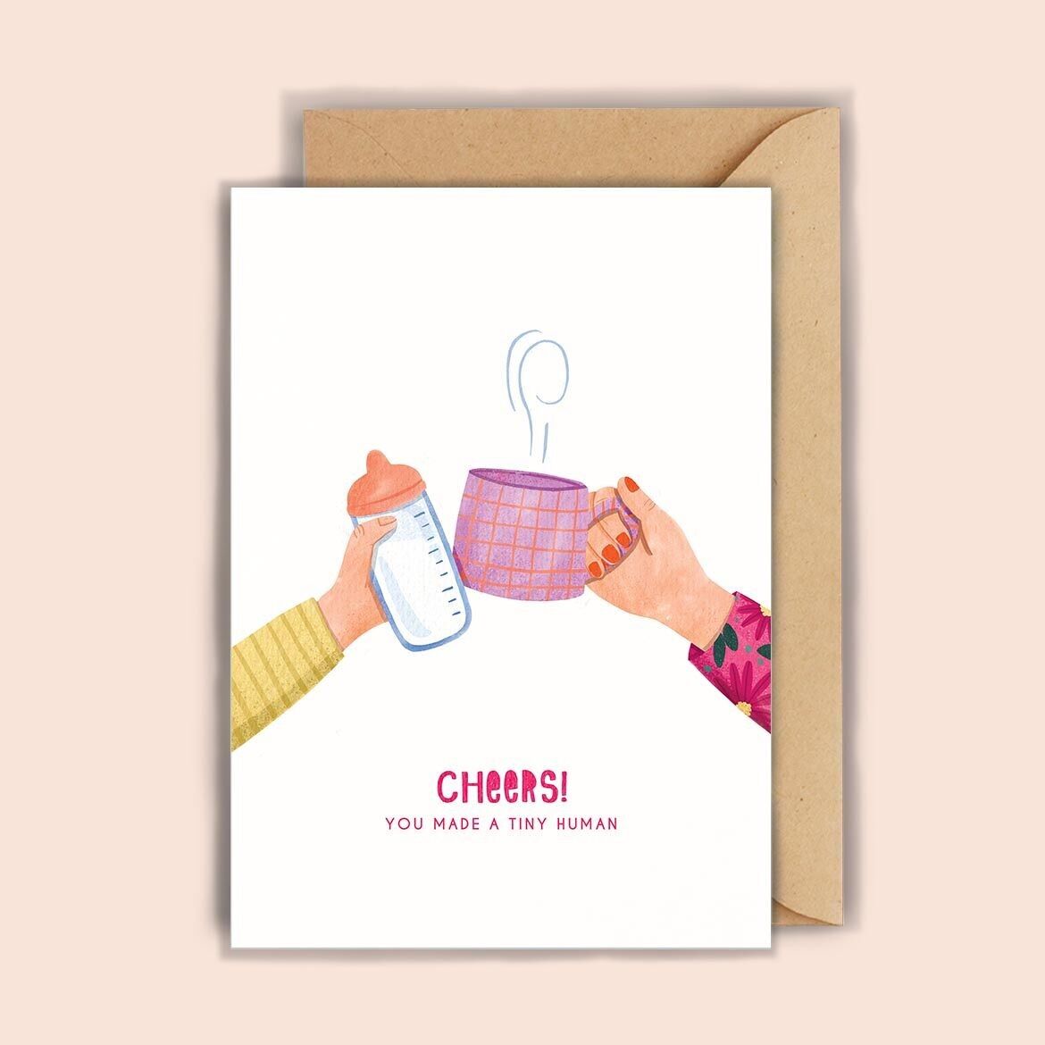 Petits vœux - Carte pliante A6 pour la naissance