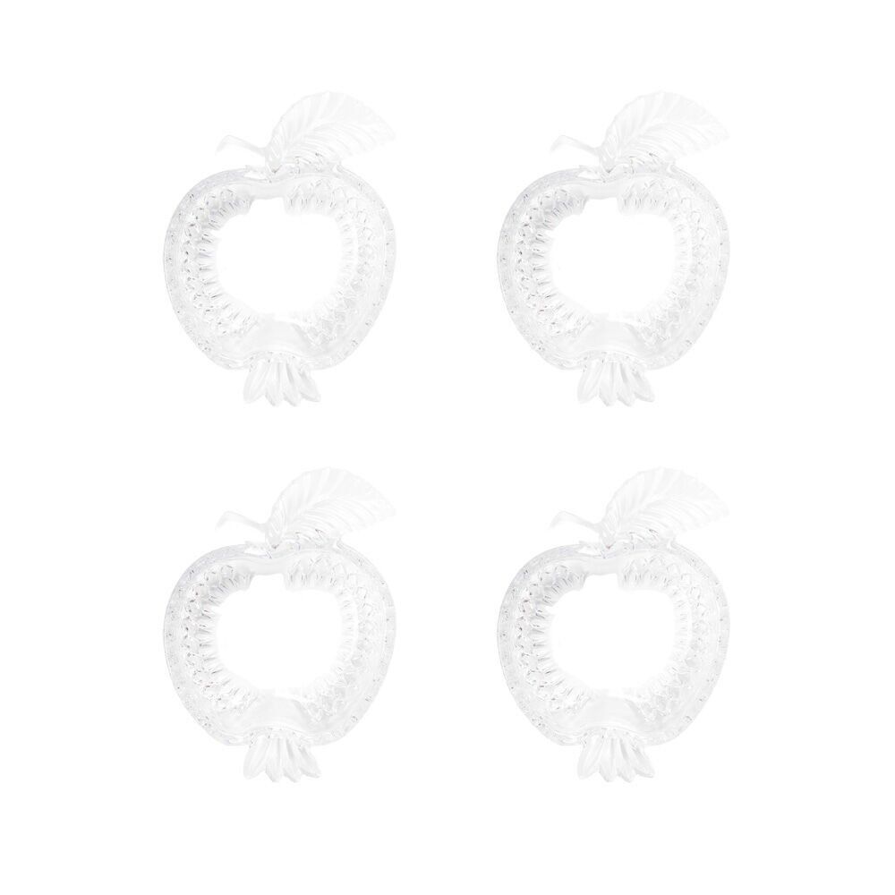 Apple-shaped glass bowls, 16.5 x 12.2 x 4.5cm - set of 4