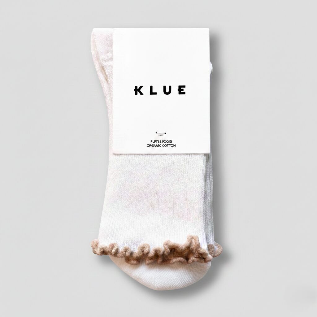 KLUE Bio-Baumwollsocken mit Rüschen | Mandel