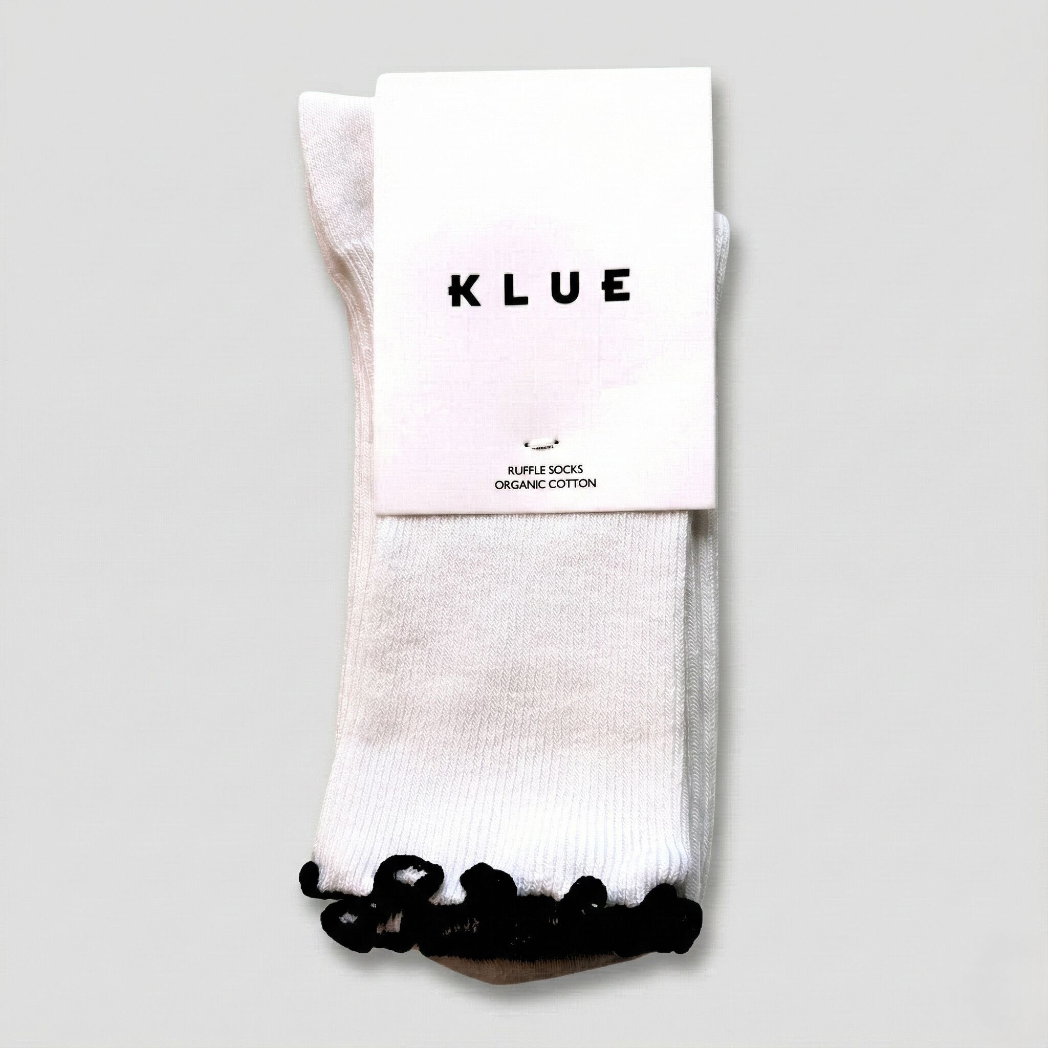 KLUE Bio-Baumwollsocken mit Rüschen | Schwarz
