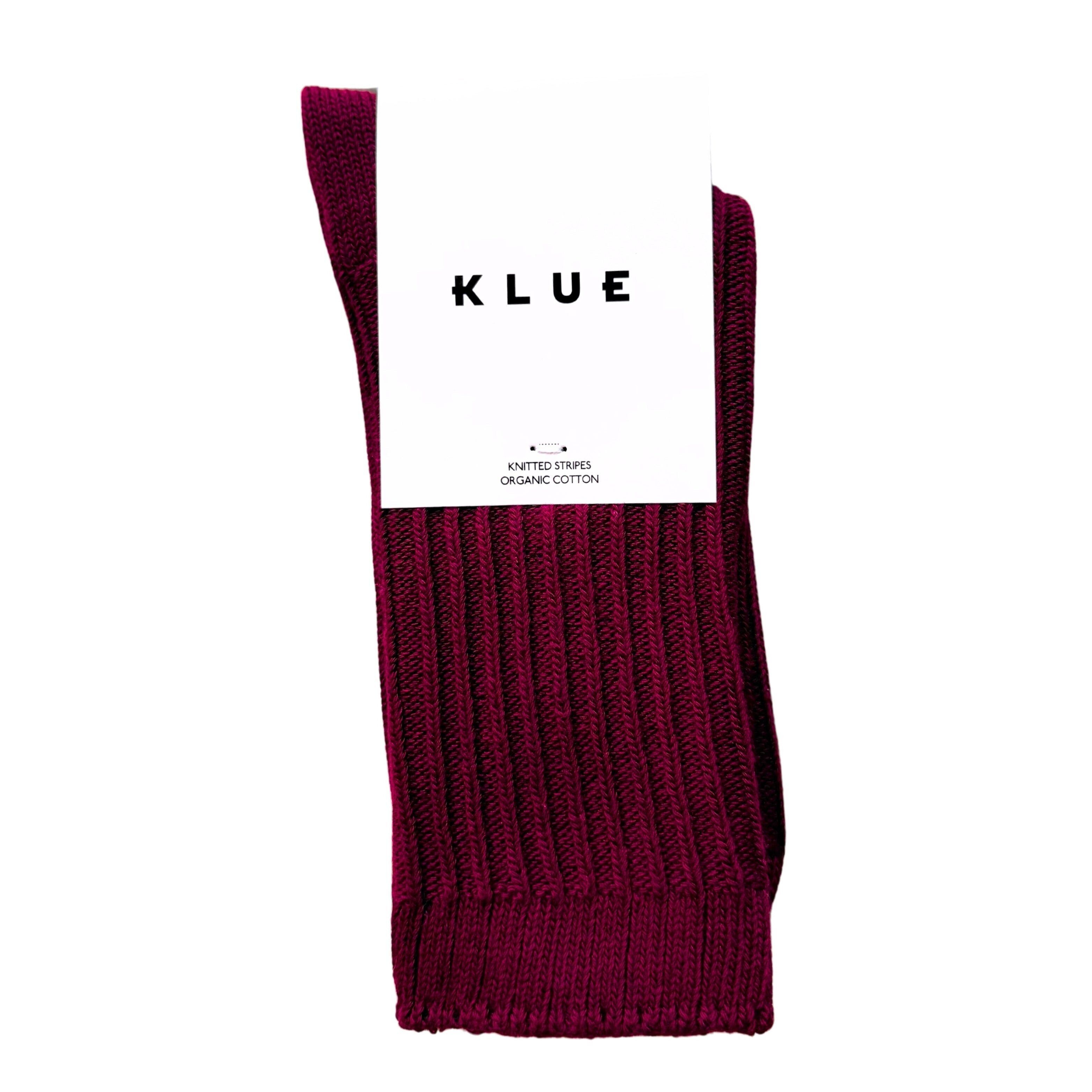 KLUE Bio-Baumwollsocken mit einfarbigen Streifen | Burgunderrot