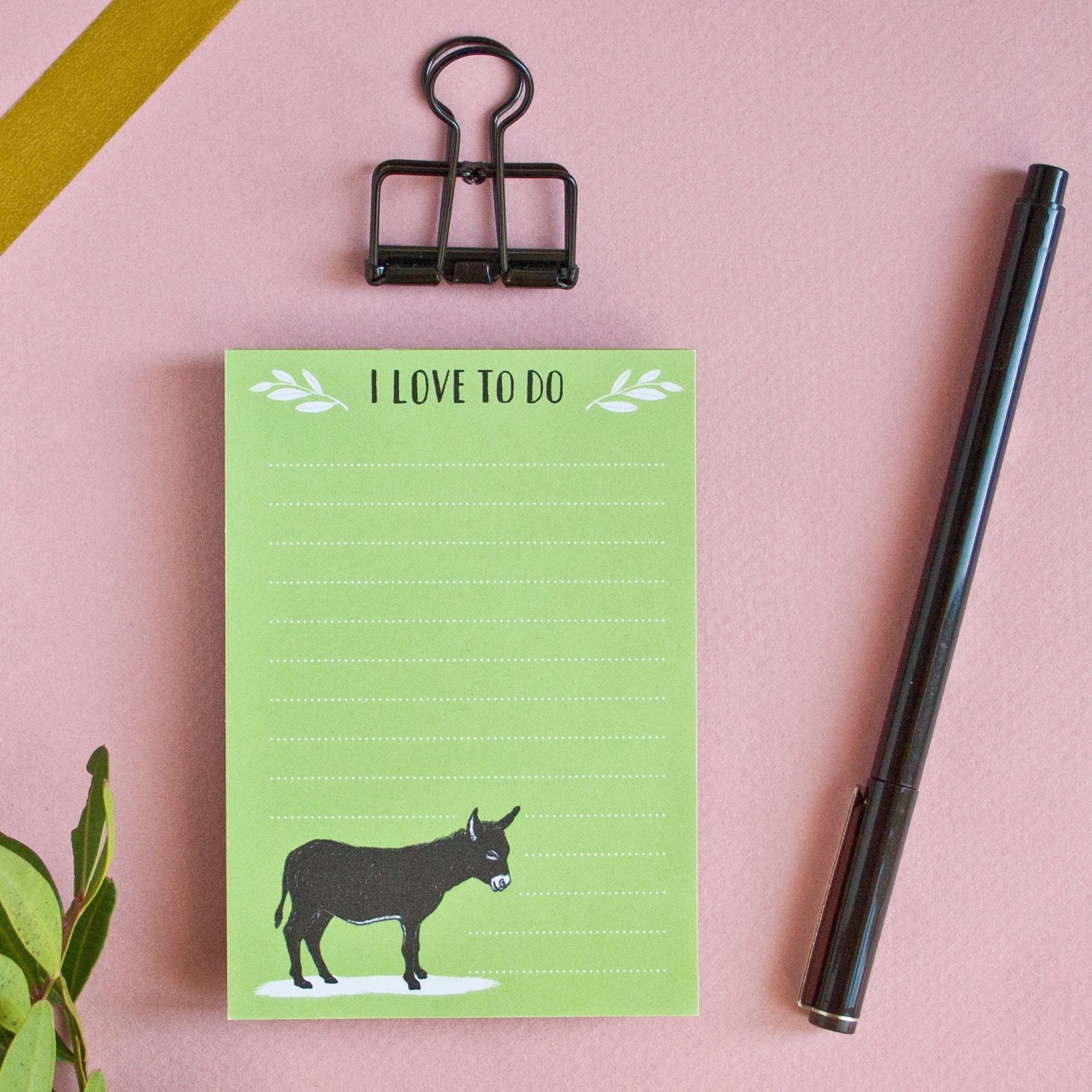 A7 notepad, donkey