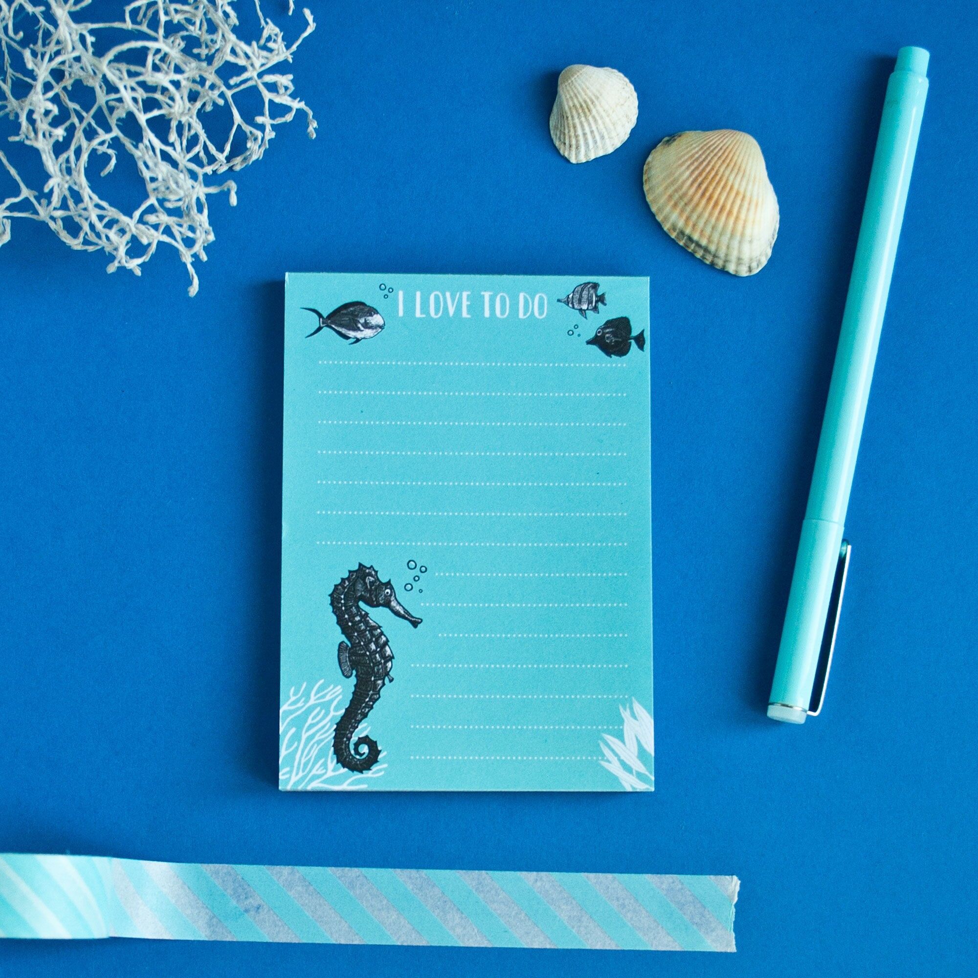 A7 notepad, seahorse