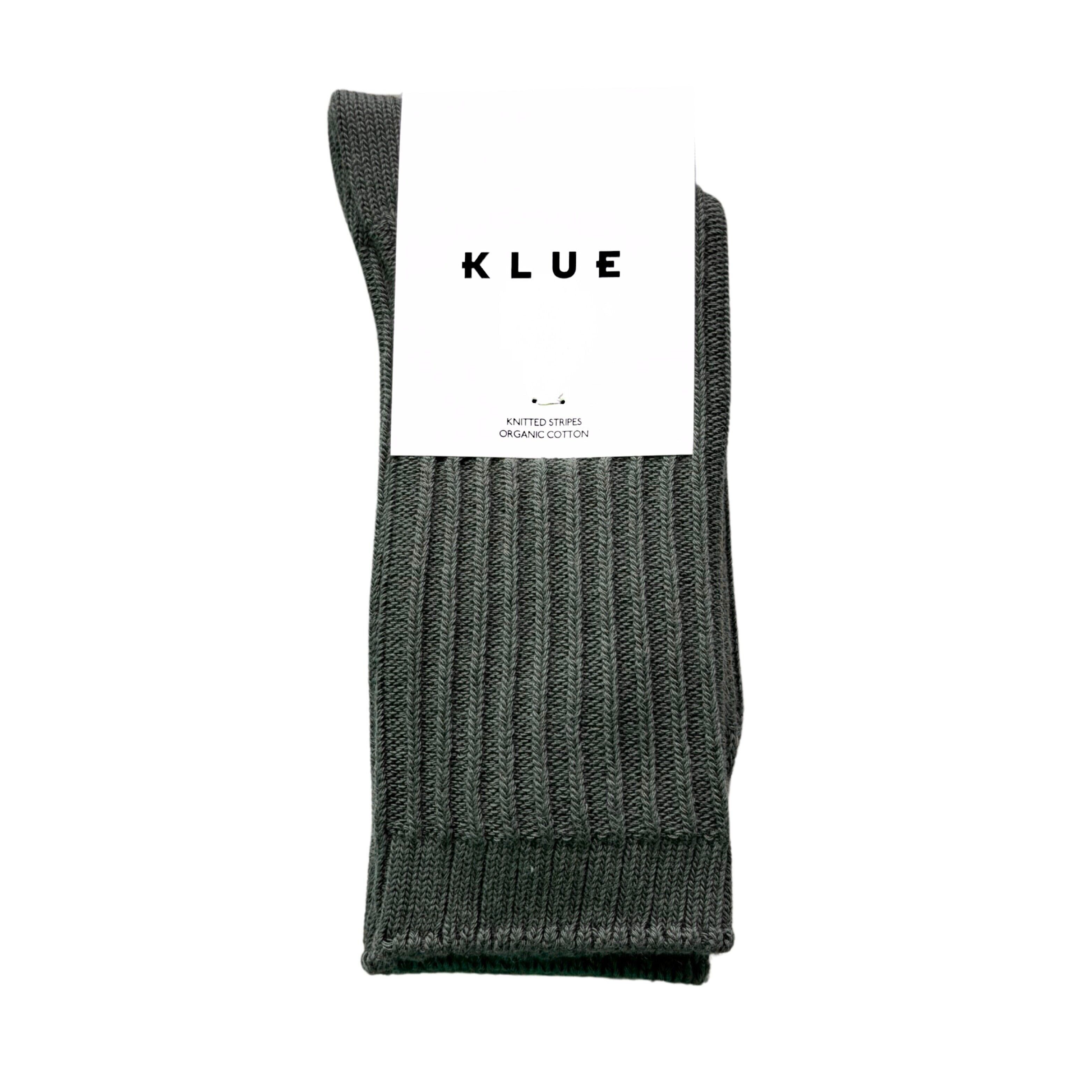 KLUE Socken aus Bio-Baumwolle, einfarbig gestreift | Khaki