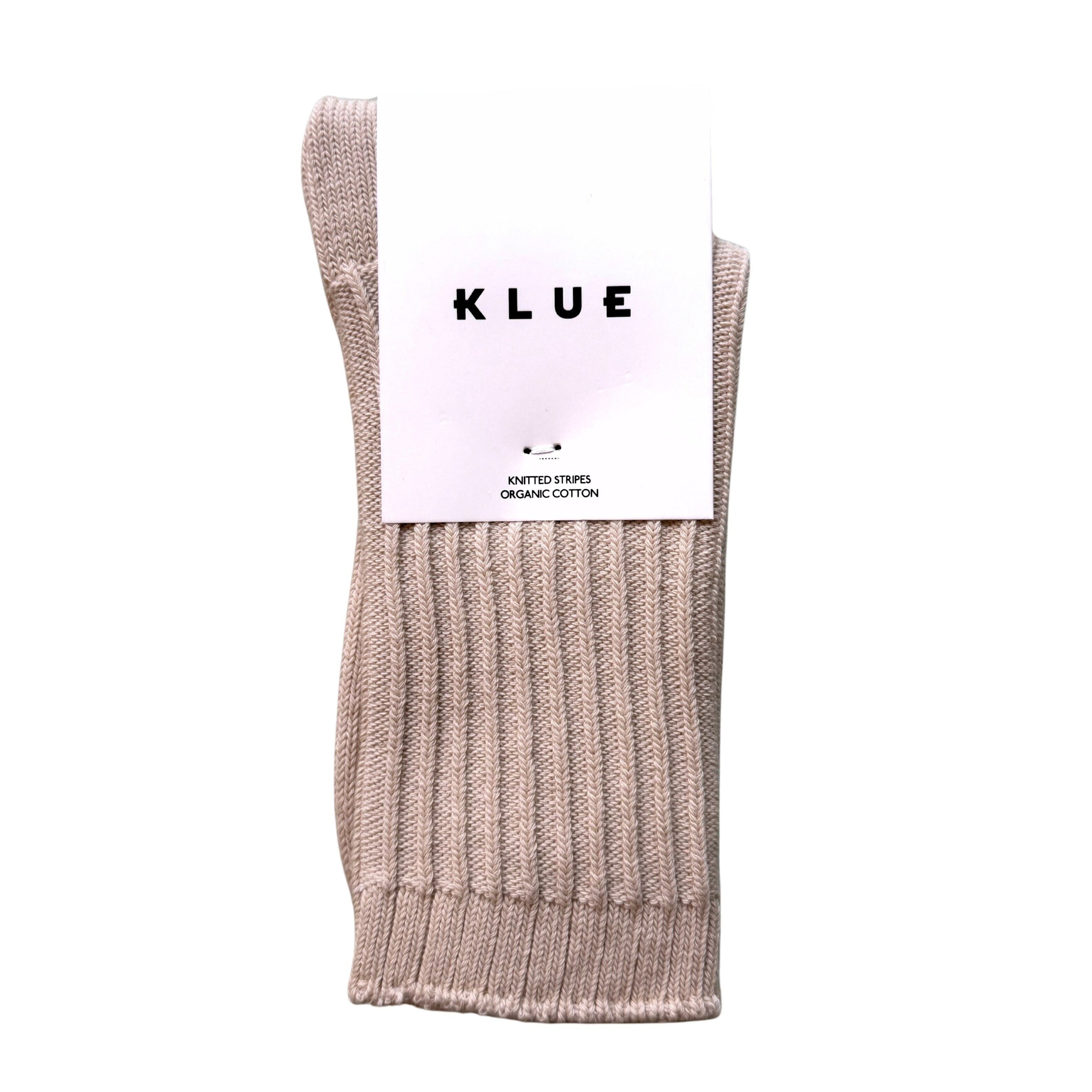 KLUE Bio-Baumwollsocken mit einfarbigen Strickstreifen | Beige