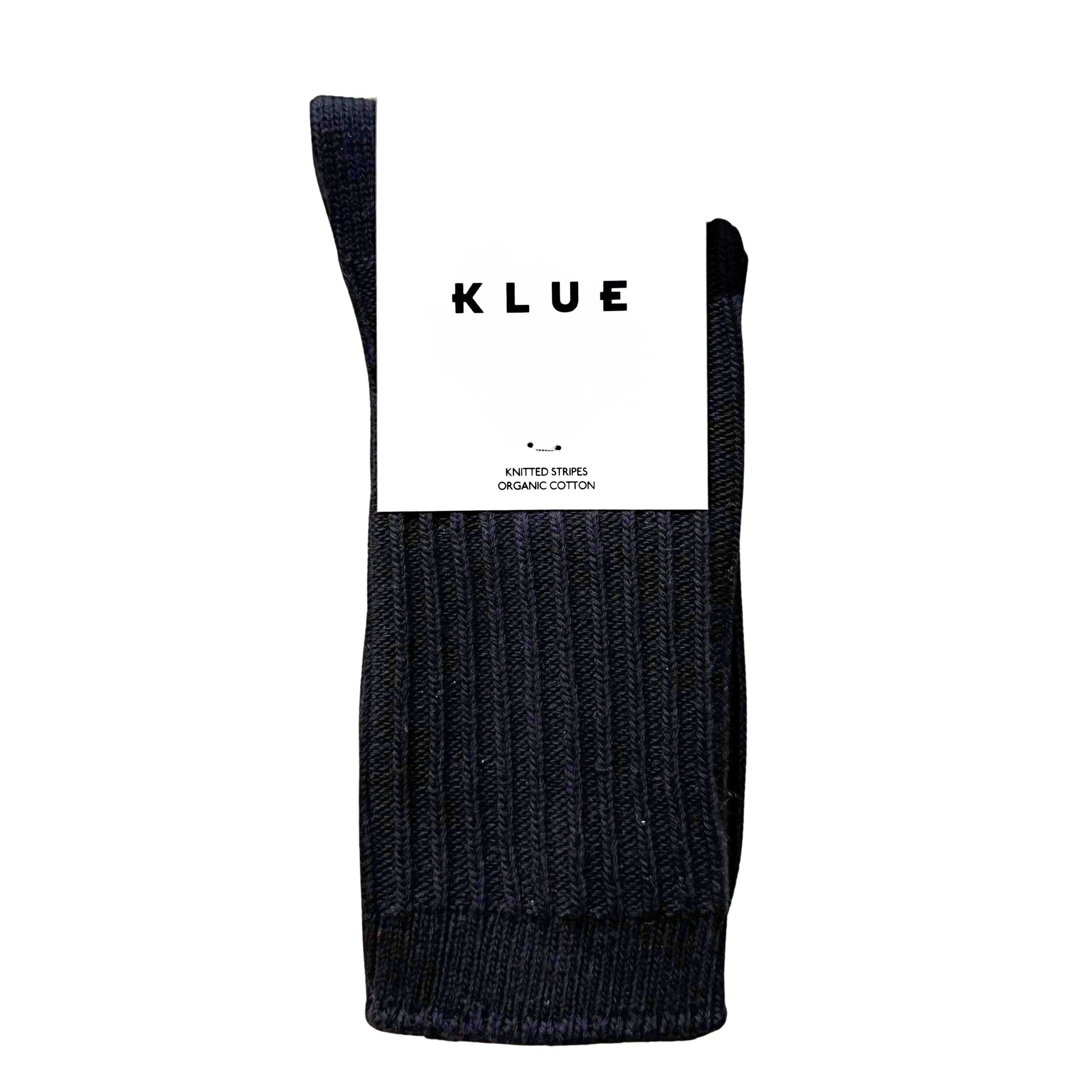 KLUE Socken aus Bio-Baumwolle, einfarbig gestreift | Schwarz