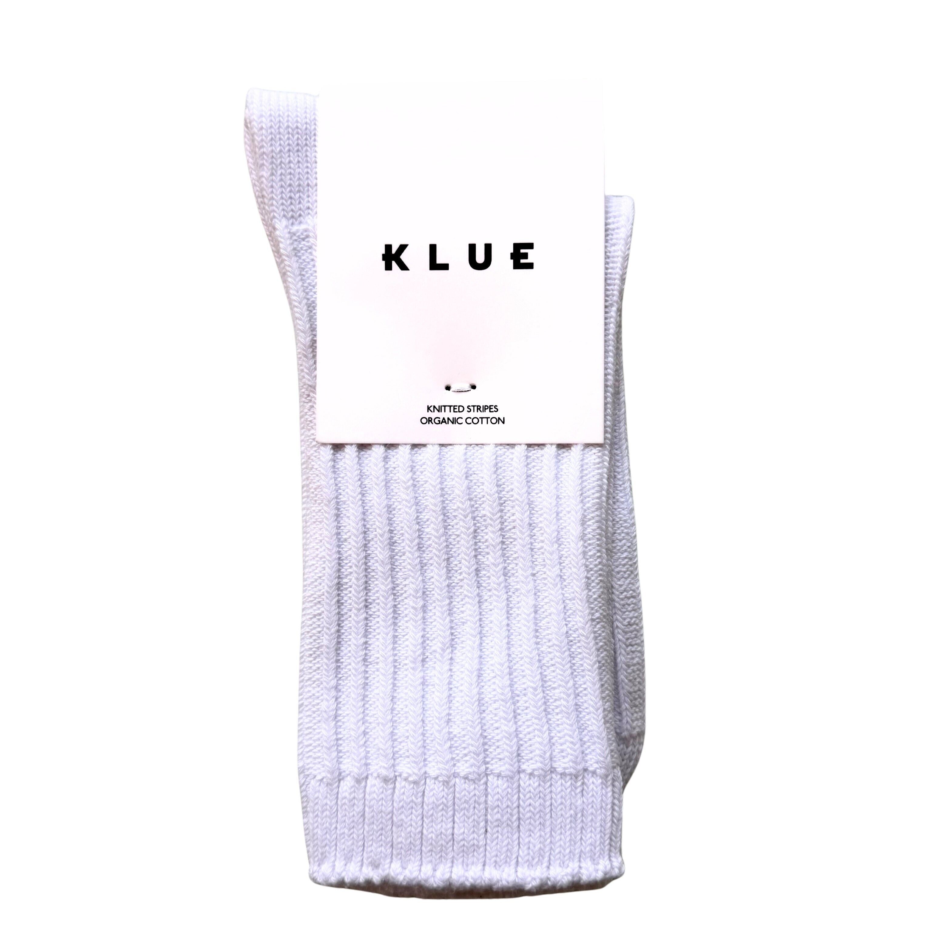 KLUE Socken aus Bio-Baumwolle, einfarbig gestreift | Weiß-Ecru