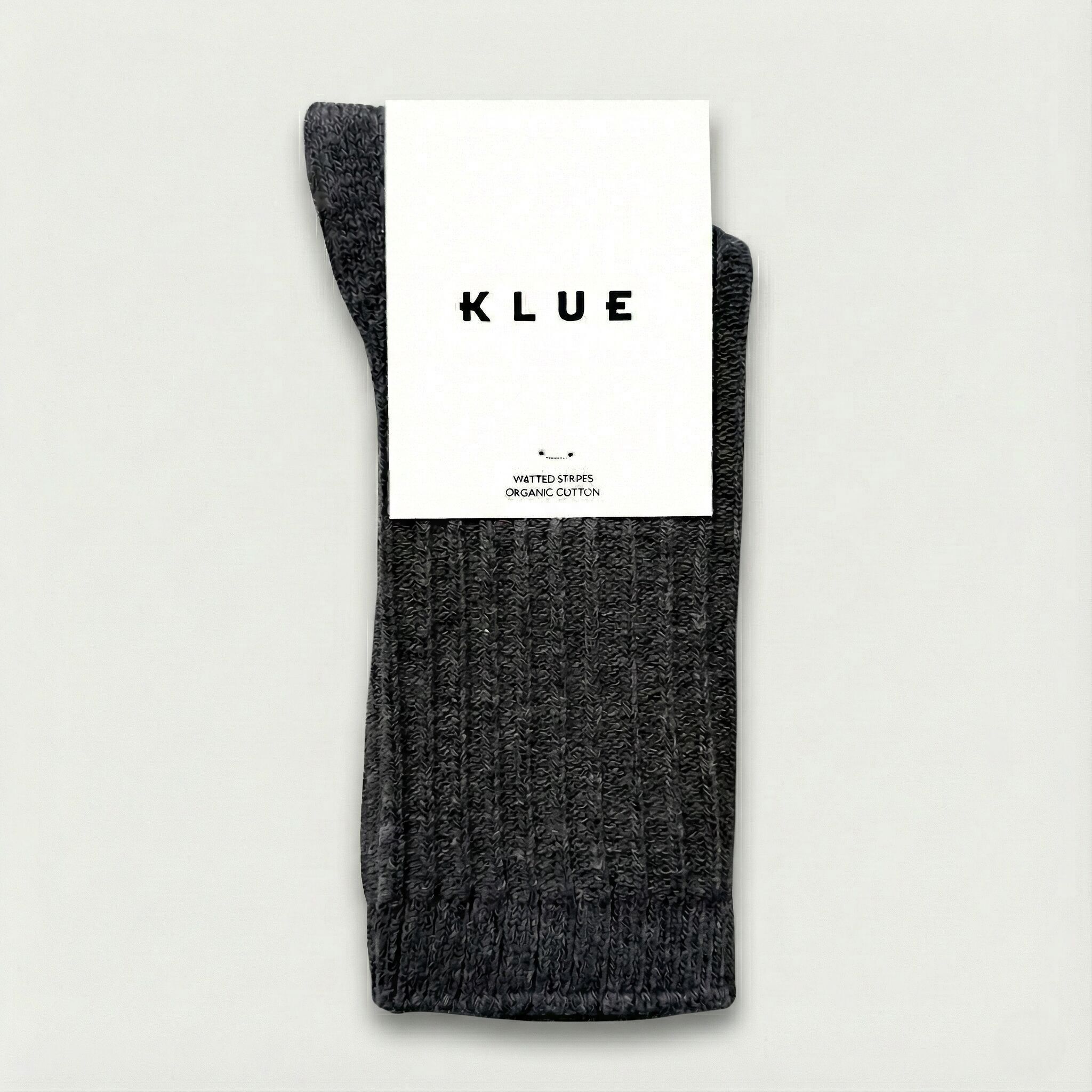 KLUE Socken aus Bio-Baumwolle, einfarbig gestreift | Anthrazit