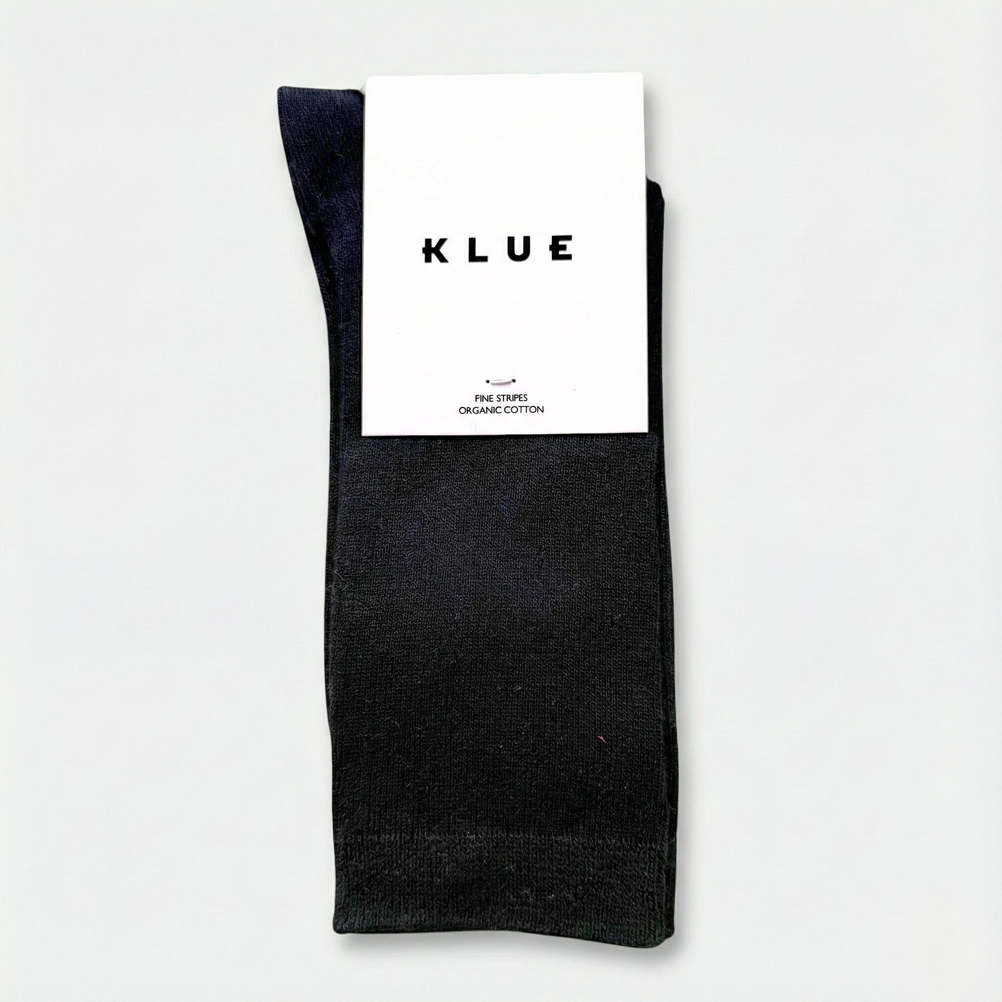 KLUE Bio-Baumwollsocken mit feinen Streifen | Schwarz
