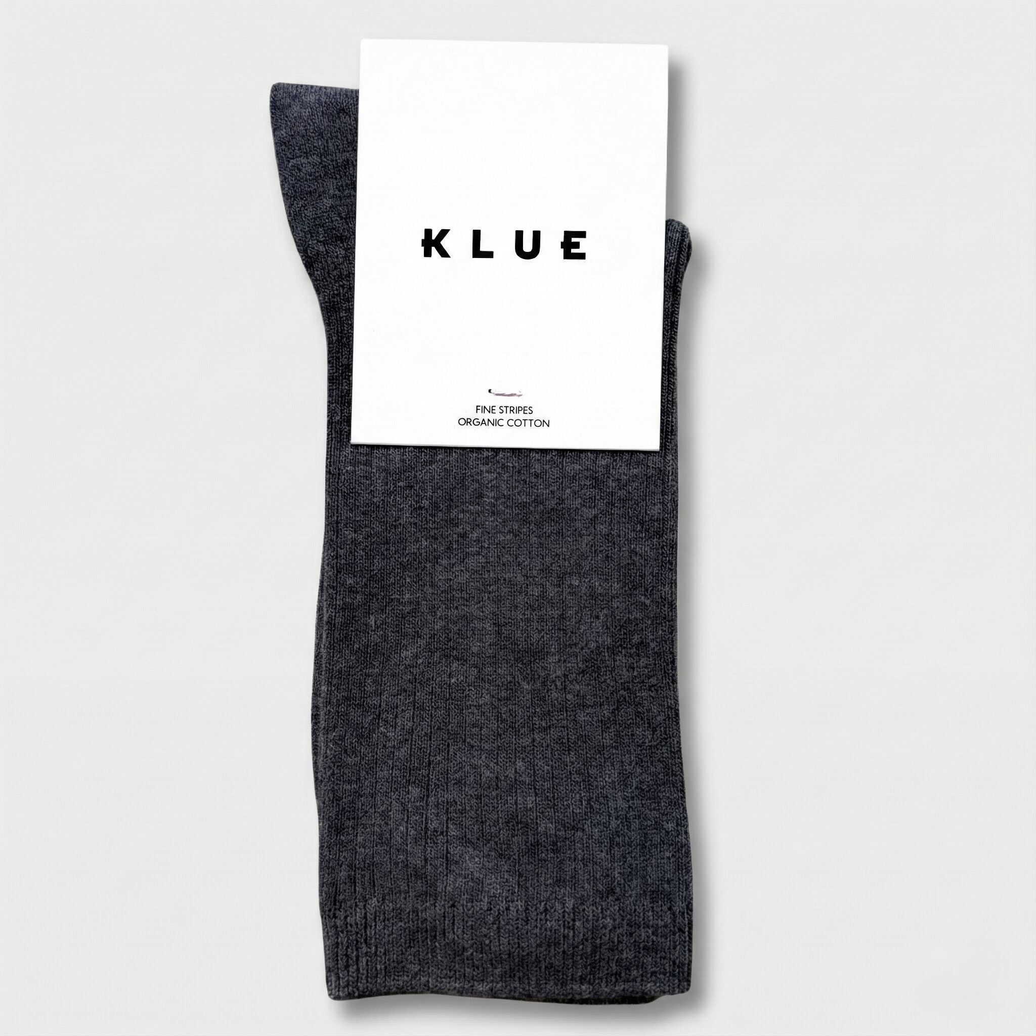 KLUE Socken aus Bio-Baumwolle mit feinen Streifen | Anthrazit