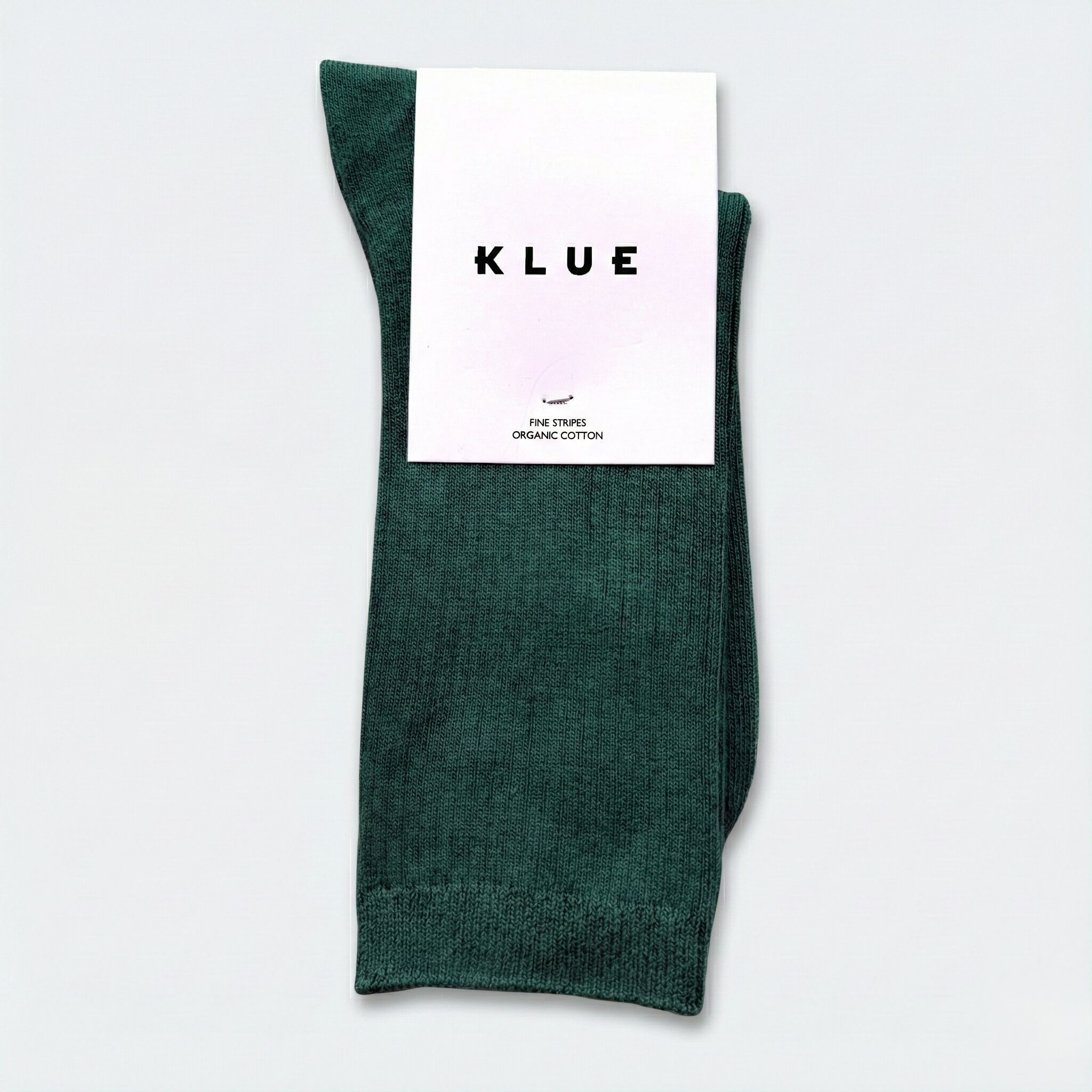 KLUE Socken aus Bio-Baumwolle mit feinen Streifen | Dunkelgrün