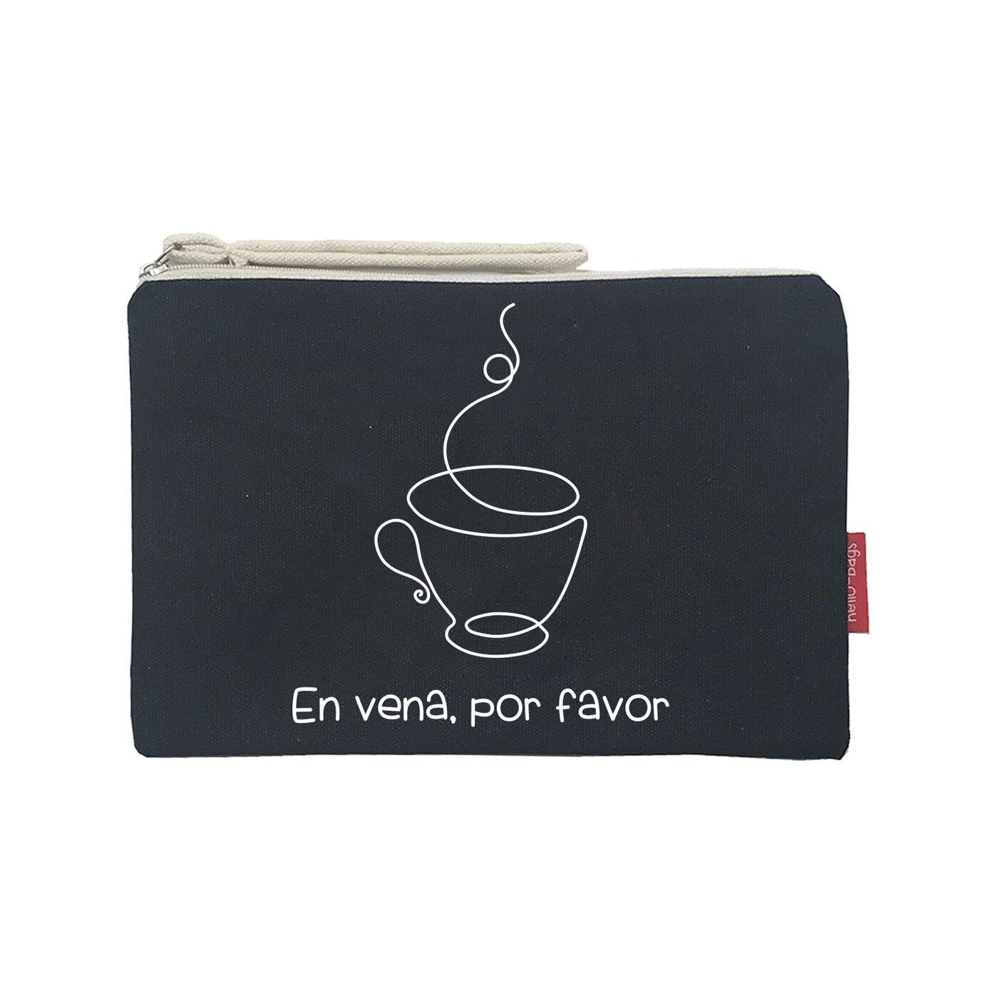 Toiletry Bag / Handbag, 100% Cotton, model "In vein, please"