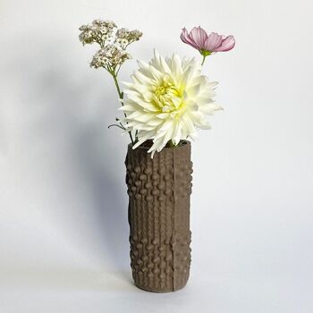 Mini vase à bulles en argile noire brute 3