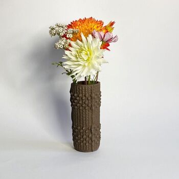 Mini vase à bulles en argile noire brute 5