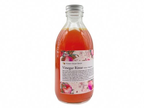 Vinegar Rinse For White/Bright Hair, 100% Natural & Free Of Chemicals, Glass Bottle of 250ml
