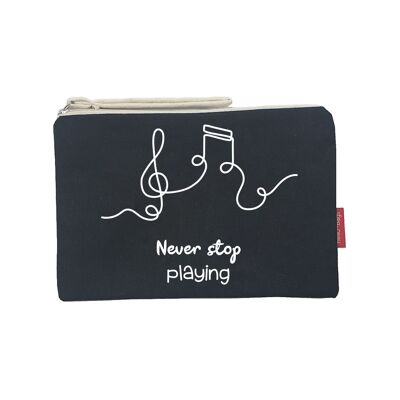 Toiletry Bag / Handbag, 100% Cotton, model "Never stop playing"