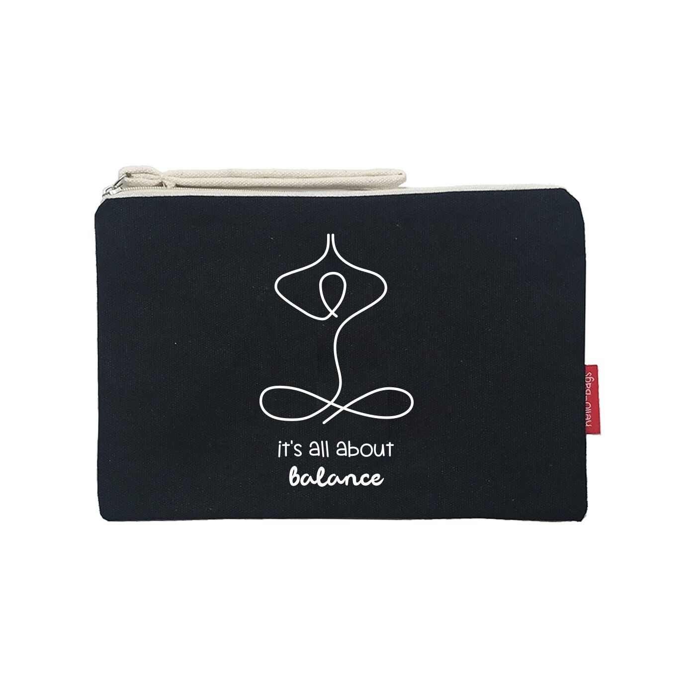 Kulturbeutel / Handtasche, 100% Baumwolle, Modell "It's all about balance"