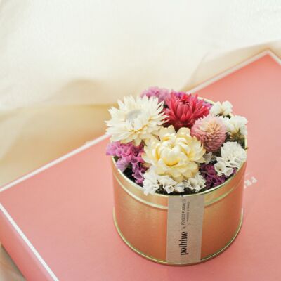 Box mit getrockneten Blumen - Gold