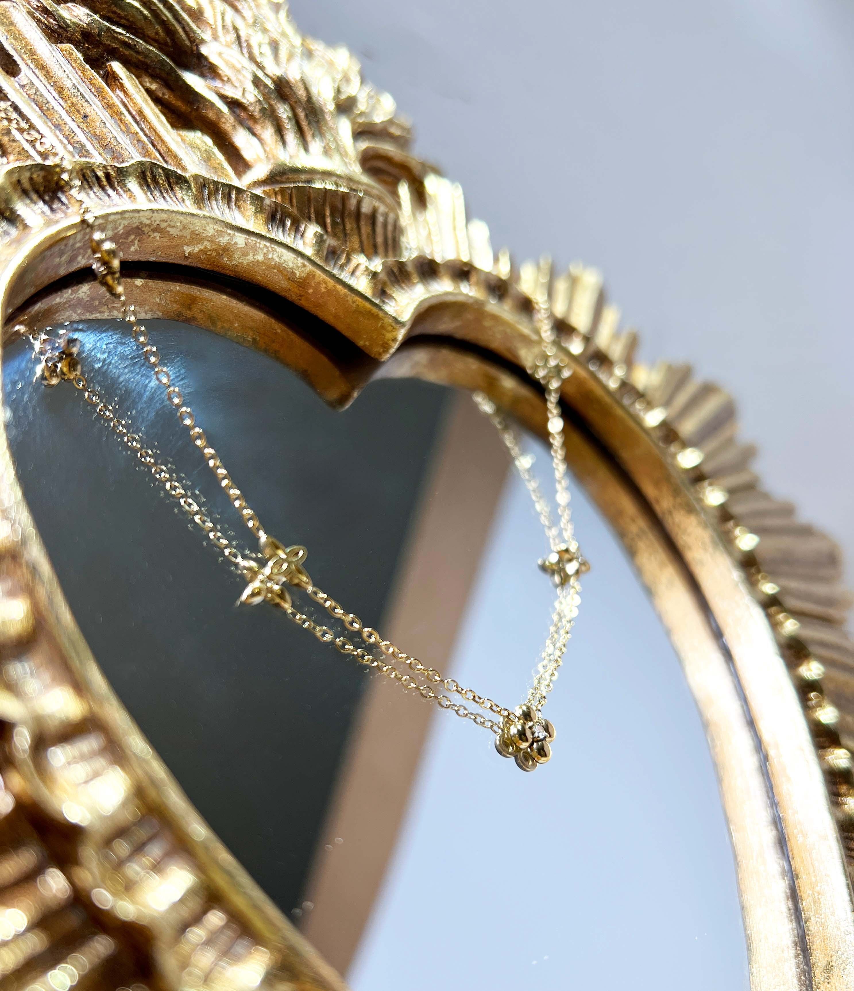 Goldene Halskette mit Blume und Stern – Edelstahl 316L