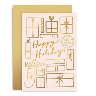 Happy Holidays Gifts Christmas Card