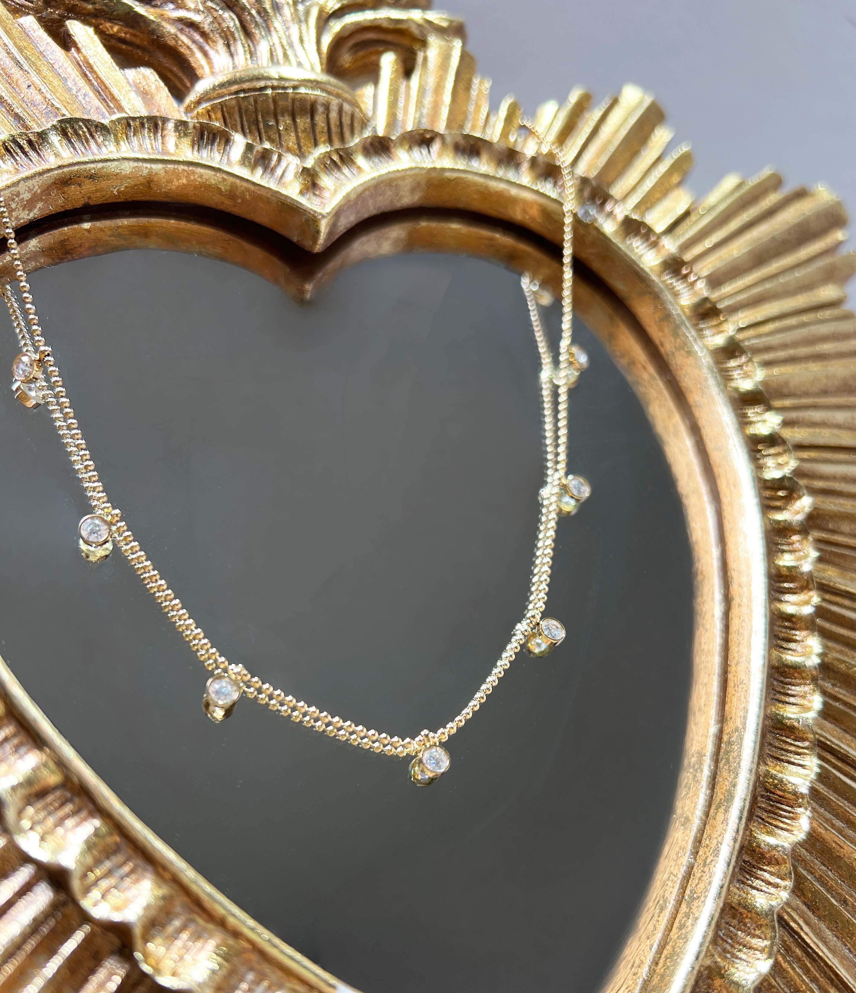 Goldene Zirkon-Halskette – Edelstahl 316L