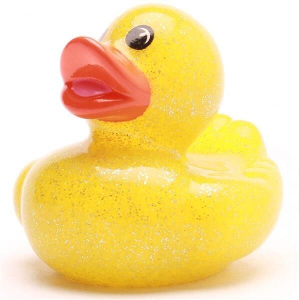 Glittery rubber duck - yellow - rubber duck