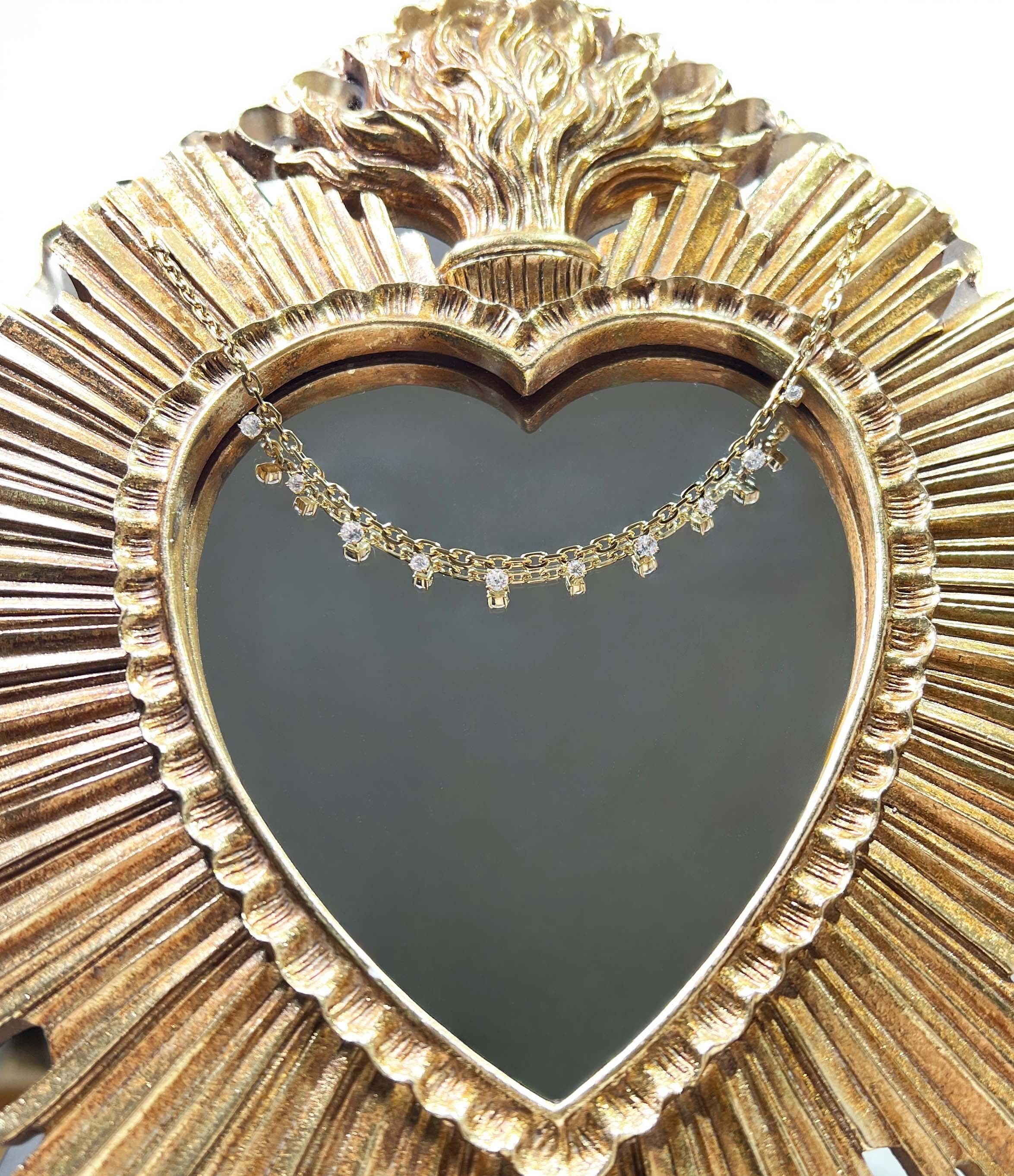 Vergoldete Halskette mit quadratischem Zirkonia – Edelstahl 316L