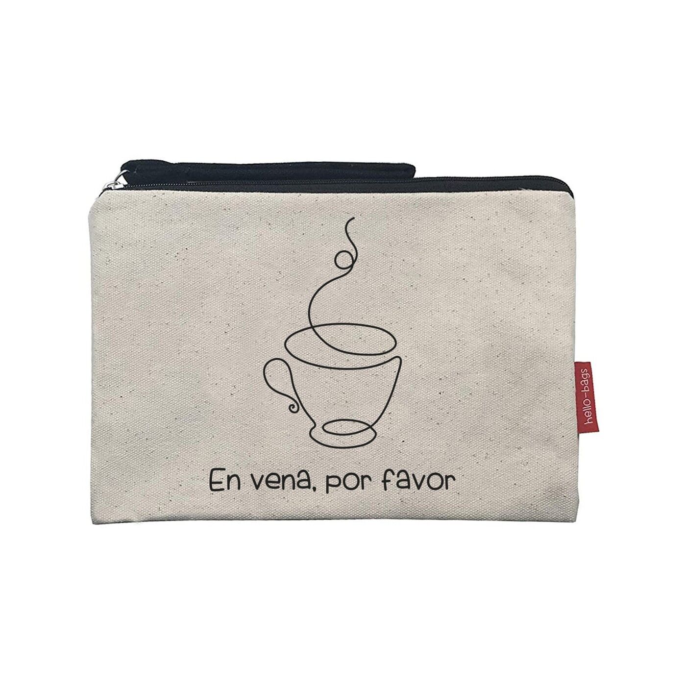 Toiletry Bag / Handbag, 100% Cotton, model "In vein, please"