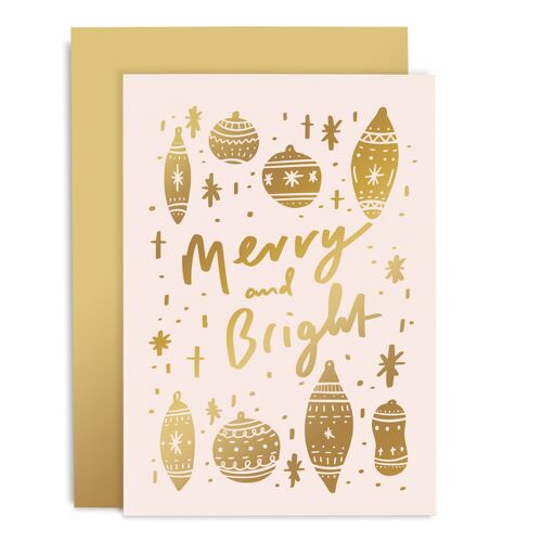 Merry and Bright Decorations Christmas Card