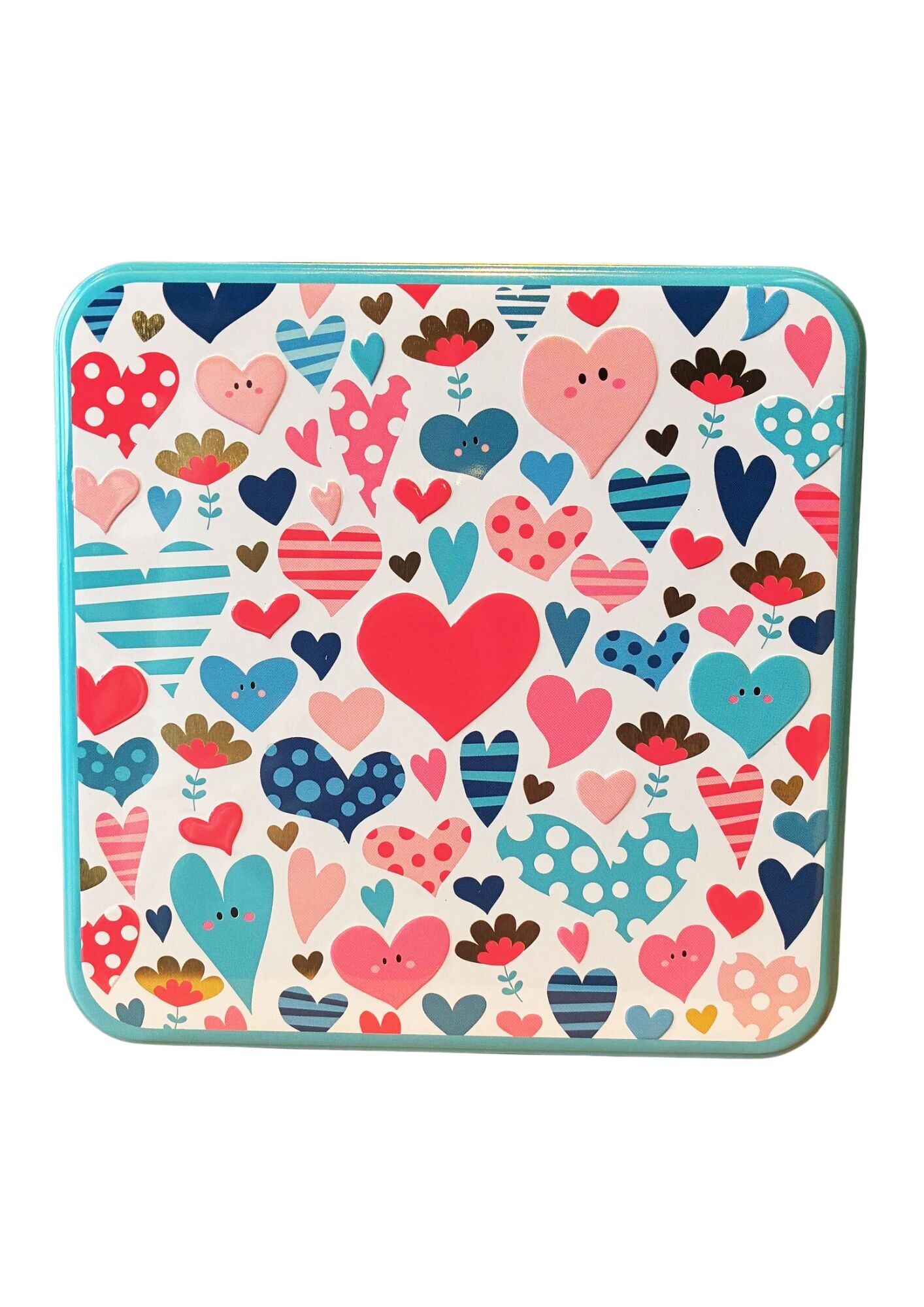 170g Metal Tin - Assorted Heart-Shaped Cookies/Palettes