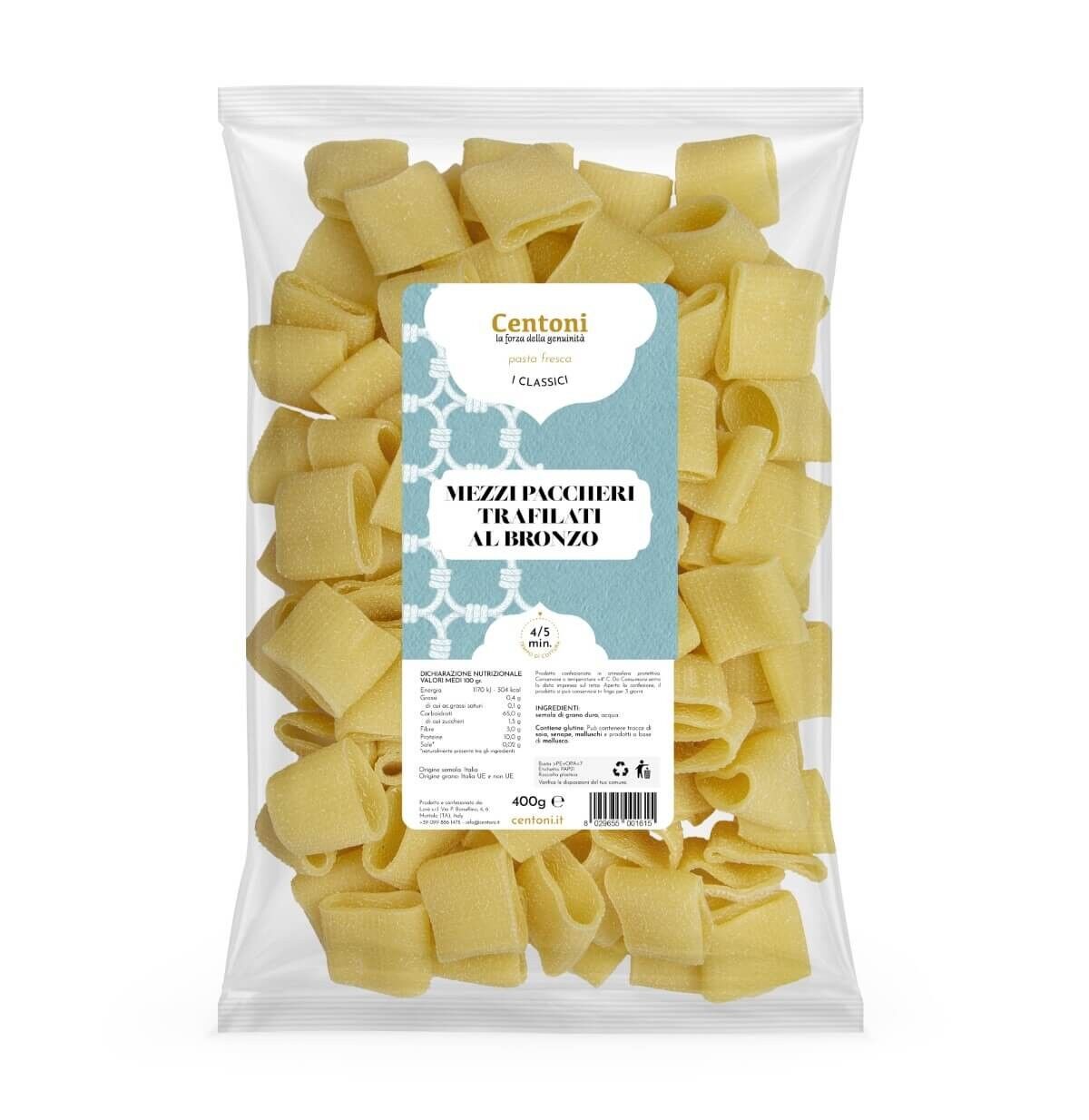 Mezzi Paccheri Rigati (pasta fresca) 400g (0,88 lb)