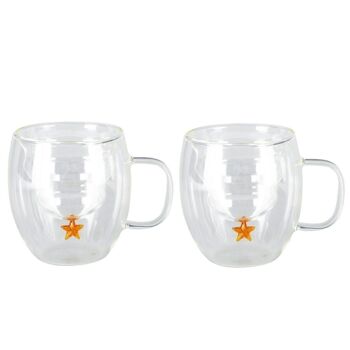 Set 2 tasses sapin double paroi 250ml 1