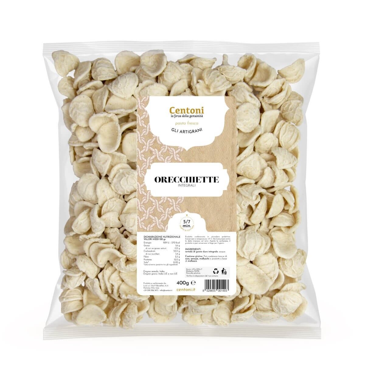 Orecchiette Integrali (pasta fresca) 400g (0,88 lb)