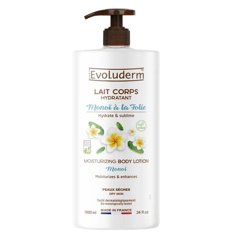 Lait Corps Hydratant Monoï à la Folie - 1000ml - Ingrédients d'Origine Naturelle