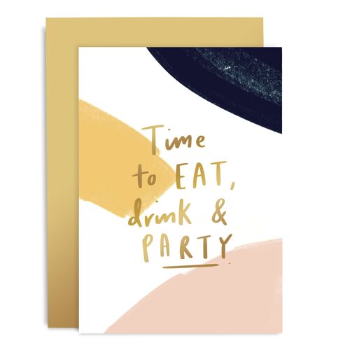 Eat Drink And Party Brushworks Card