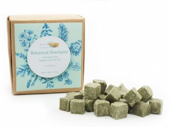 Cubes de shampooing botanique à l'argile verte et à la menthe poivrée - pour cheveux gras, 40 g 2