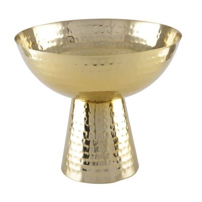 TAZZA SU PIEDE ORO MARTELLATO D.23CM