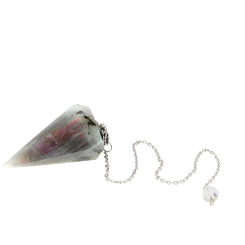 Extra Grade Faceted Rainbow Labradorite Pendulum from Madagascar