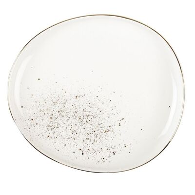 OVAL DESSERT PLATE BLANCH FLASH OR