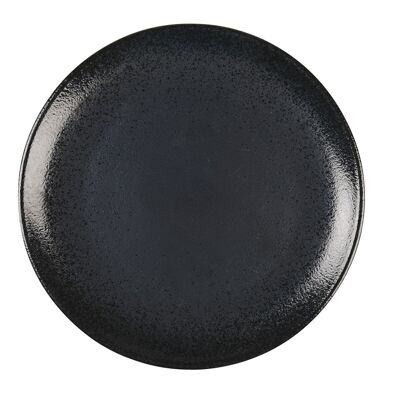 Matte black dessert plate with shine 21cm
