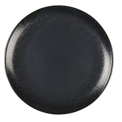 Assiette plate noire avec eclat 27cm