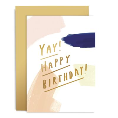 Yay Birthday Brushwork Card