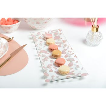 PLATEAU RECTANGLE PETALE DE ROSE 36x14CM SET DE 2 2