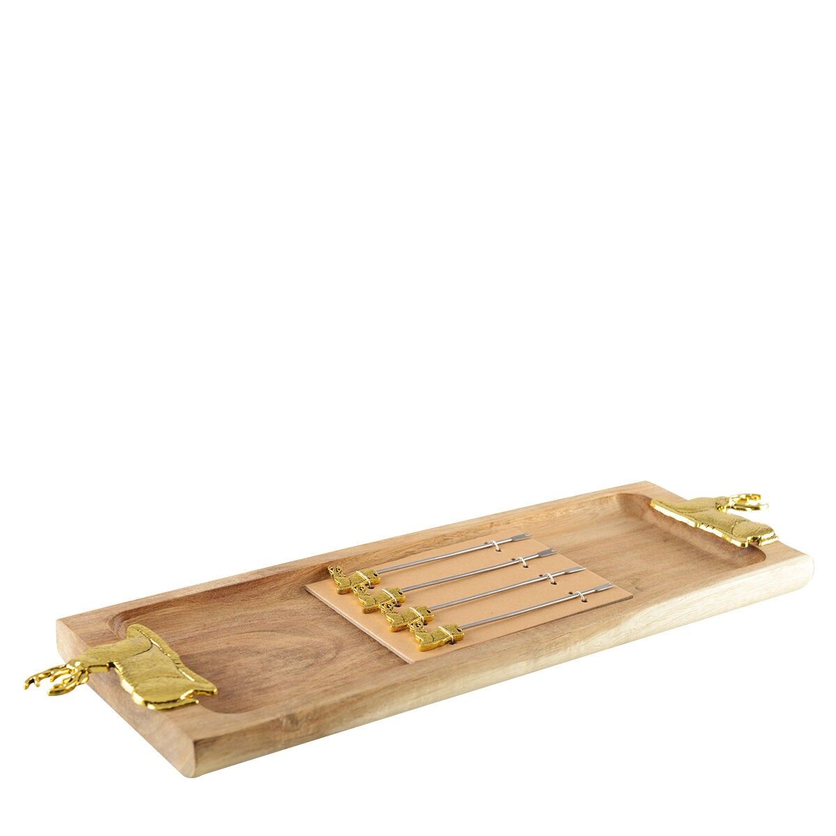 Charcuterie and cheese platter and 4 golden deer aperitif picks