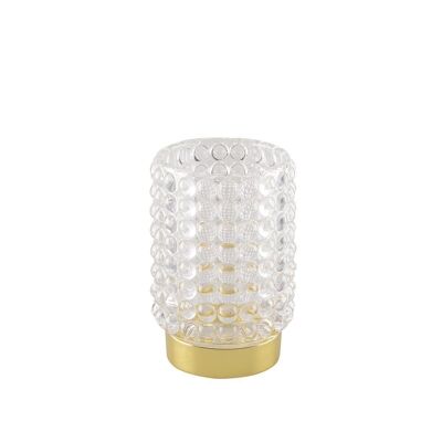 BUBBLE CANDLE HOLDER WITH GOLD FOOT HEIGHT 13CM - MIN 6 PCS