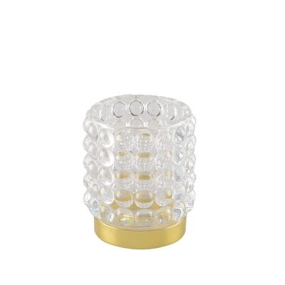 BUBBLE CANDLE HOLDER WITH GOLD FOOT HEIGHT 8CM (12 PCS)