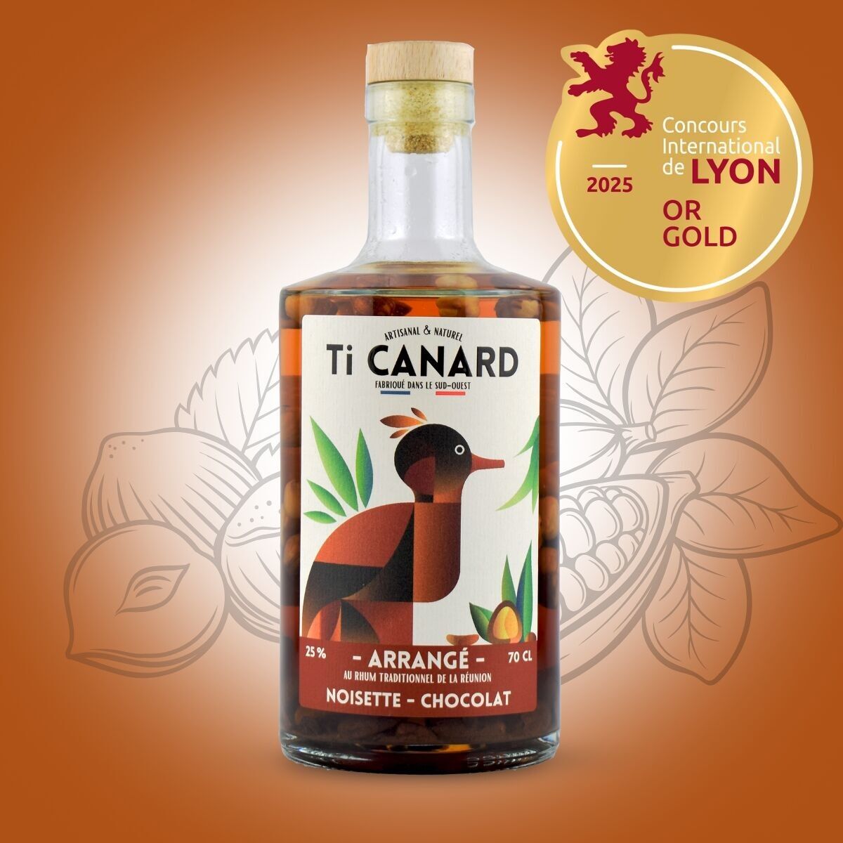 Ti CANARD - Rum mit Haselnuss-Schokoladengeschmack