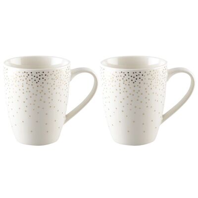 Set 2 mugs 350ml plumetis dore