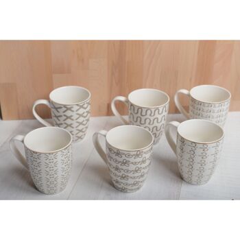 Set de 6 mugs geometrique 350ml 2